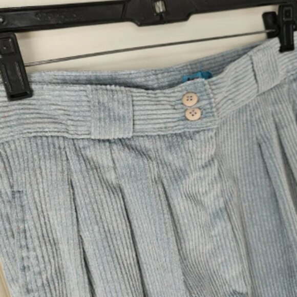 Album By Kenzo Vintage Women's High Waisted Light Blue Corduroy Tapered Pants 12 - Picture 2 of 8
